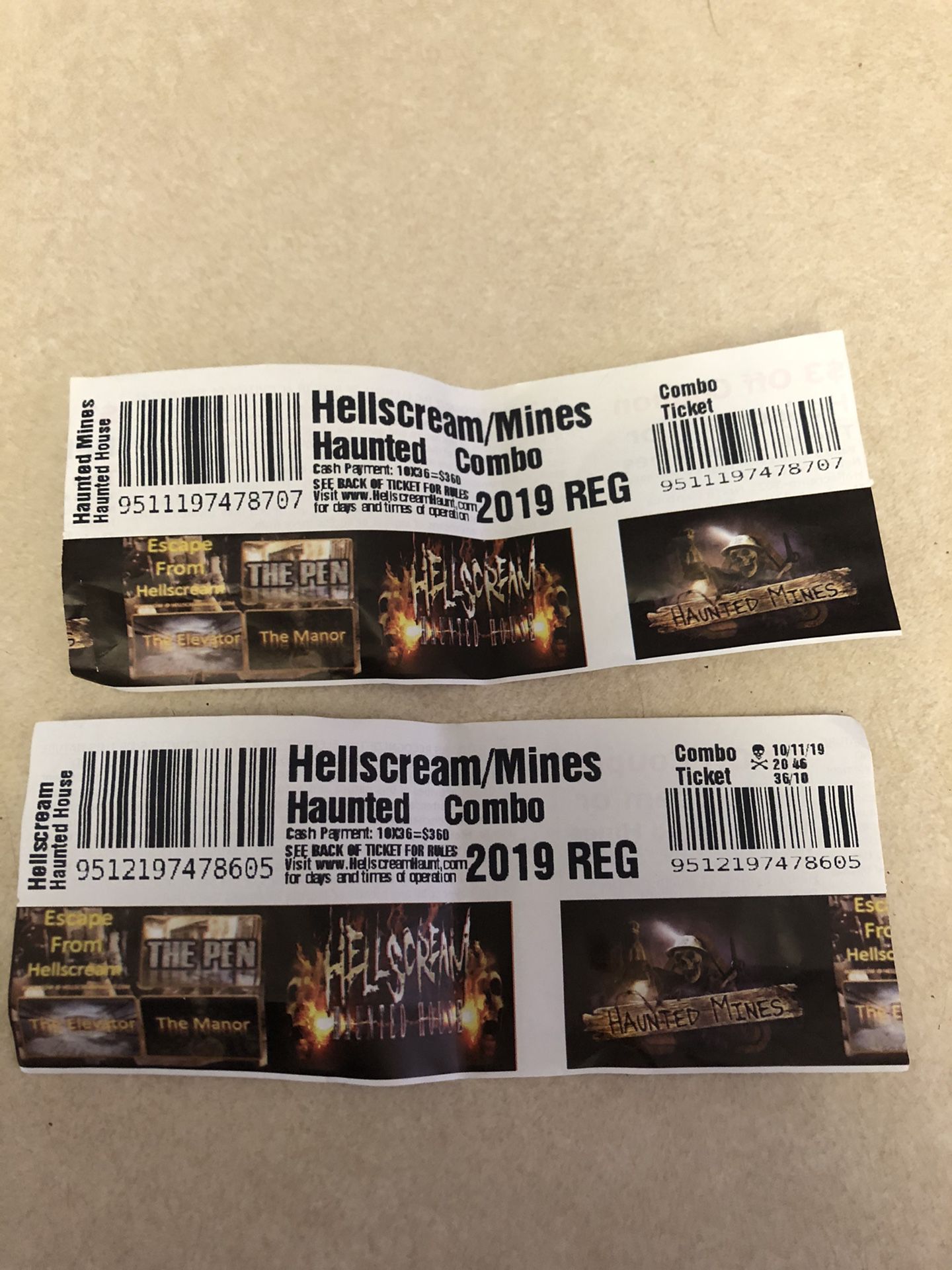 Two tickets to haunted house