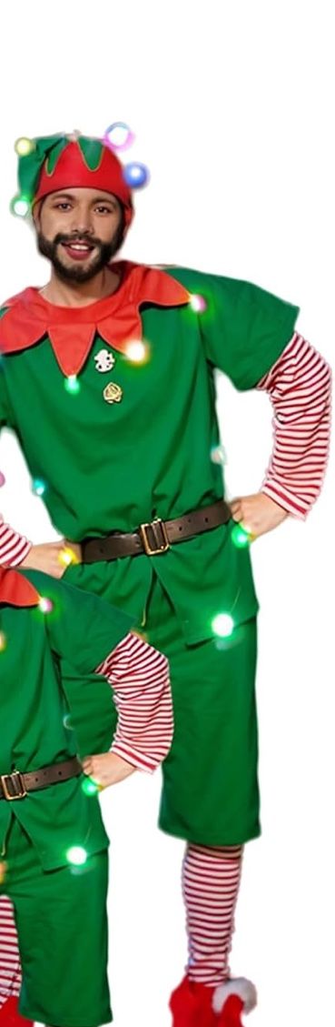Santa’s Helper Adult Elf Light Up Costume Size S/M