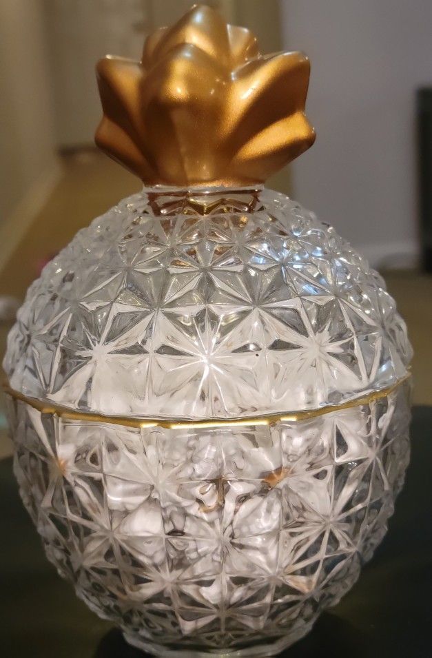 Crystal glass pineapple candy bowl , candy dish