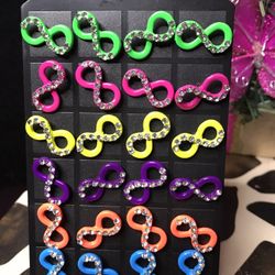 Multicolor bow earrings $3 Each pair