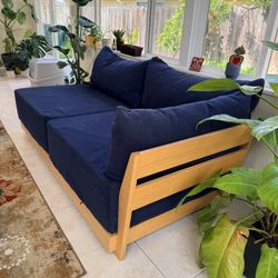 Lightly used Inside Weather 2-Seater Navy Couch