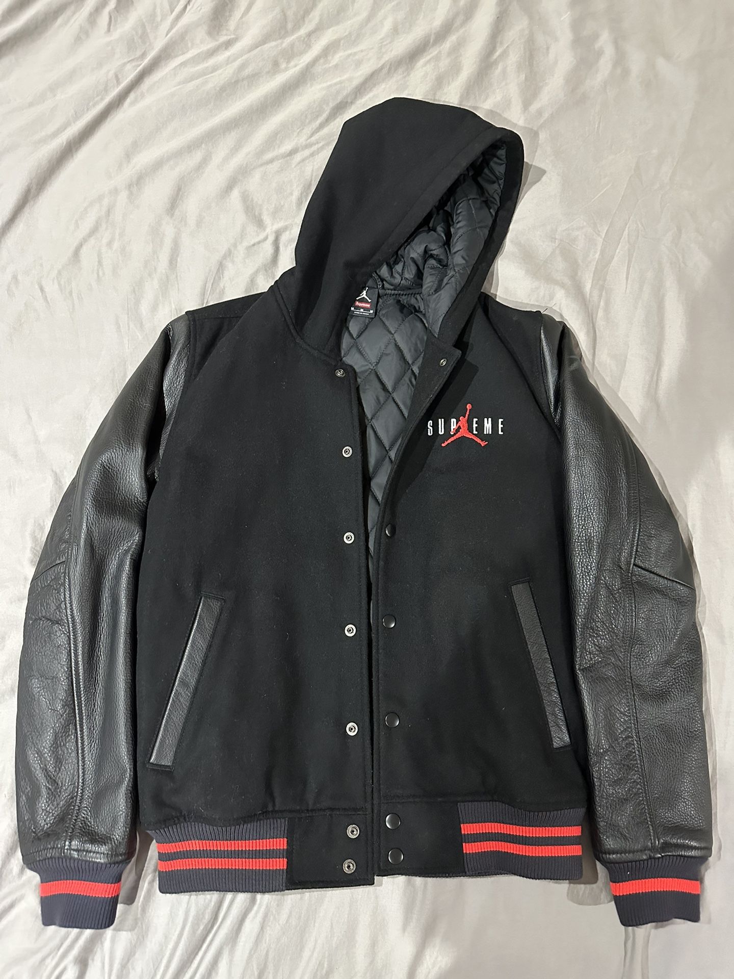 Supreme Jordan Varsity Leather Jacket (Sz M)