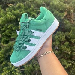 adidas campus white and green 