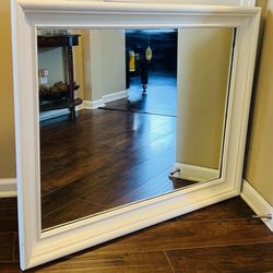 Decorative Large Mirror In White Finish 