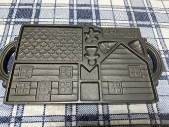 Vintage John Wright Cast Iron Gingerbread House Cookie Mold