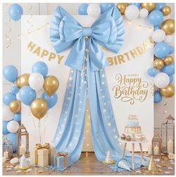 MUST GO! Giant 55x118-Inch Blue Decorative Bow – $30 Firm