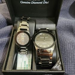 Cerentino His And Hers Stainless Steel Watches