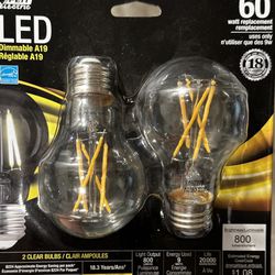 LED A19 Dimmable Light Bulbs (2 Pack)