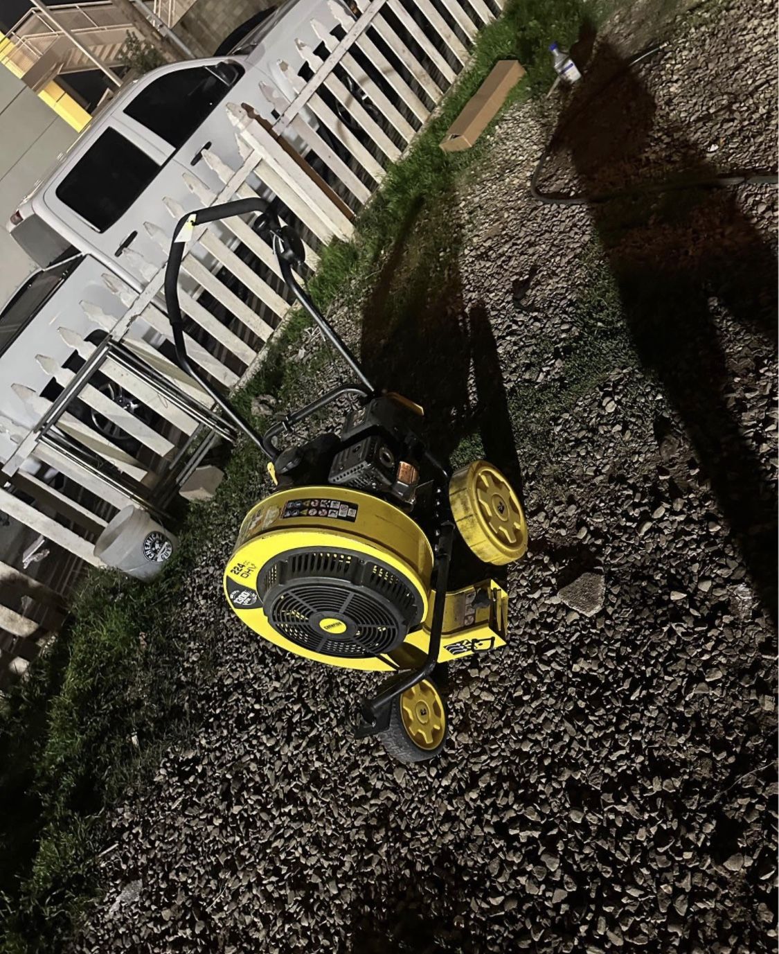 Champion Power Equipment 160 MPH 1300 CFM 224 cc Walk Behind Gas Leaf Blower with Swivel Front Wheel