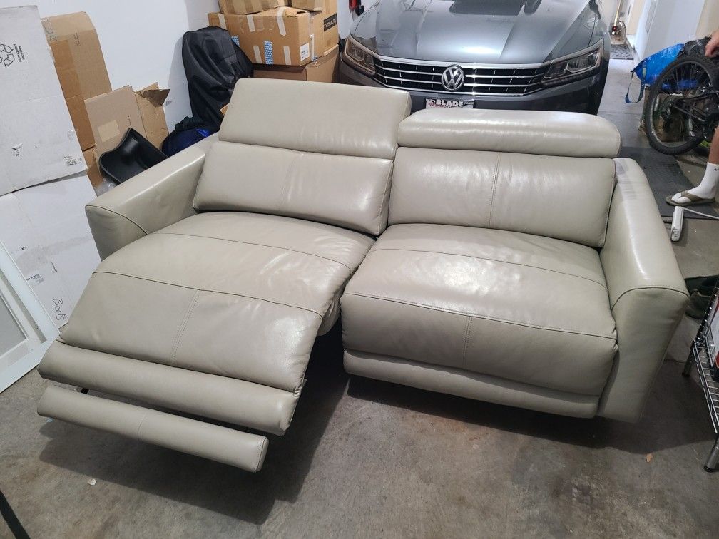 Kasala Leather Power Recline Sofa