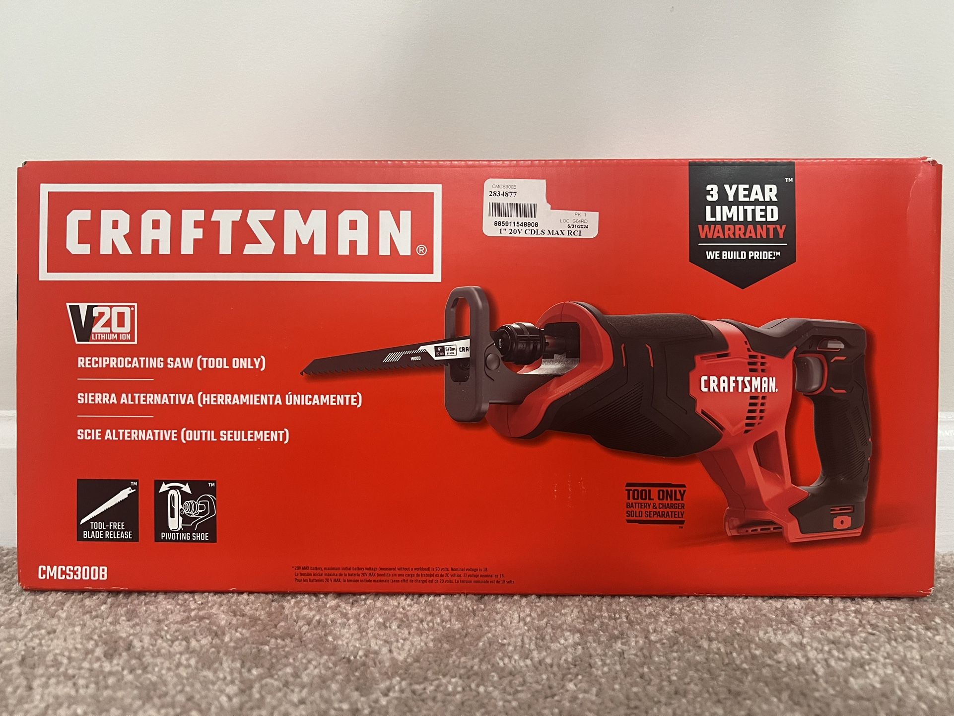 Craftsman Cordless Reciprocating Saw