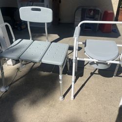 XL shower chair & Portable Toilet Chair 