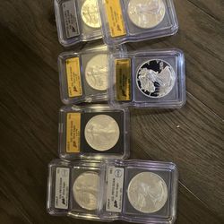 Morgans and silver eagles please ask for the price
