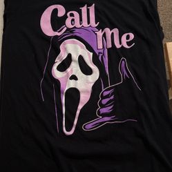 Ghost Face Call Me T Shirt Woman’s 