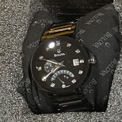 Black Bulova Diamond-accent 98d109