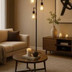 New 67\” Living Room with 3-Light Tree Shaped Floor Lamp, Bedroom with Foot Switch