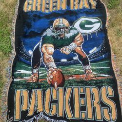 Northwest co Green Bay packers woven knit afghan blanket throw
