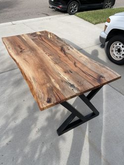 Hickory Live Edge Dining Table