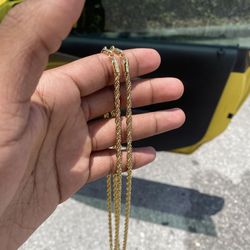 14k Rope gold Chain 22inch