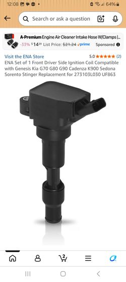 ENA Front Driver Side Ignition Coil UF863