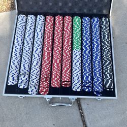 1000 Piece Poker Chips with Case