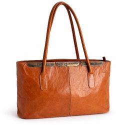 Vintage Prada Cognac Leather Tote Bag