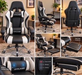 GTPLAYER Gaming / Office Chair with Footrest & Massage – $85 OBO