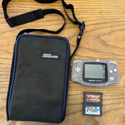 Nintendo Game Boy Advance Game System, 2 Games & Crossbody Black Canvas Case