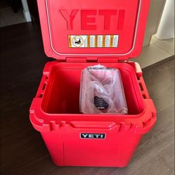 New YETI Roadie 48 wheeled Cooler…… Rescue Red