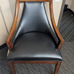 Hardwood And Leather Chair
