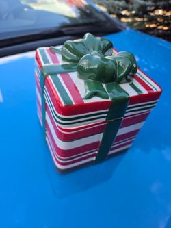 Christmas Ceramic Present Box, New