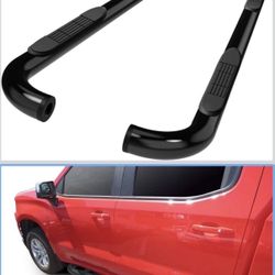 3" Black Side Nerf Bars Running Boards 2pcs Side Steps Compatible with 2019-2025 Chevy Silverado/GMC Sierra 1500 Crew Cab | 2020-2025 Silverado/Sierra