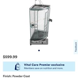 Large Black Corner bird Cage 