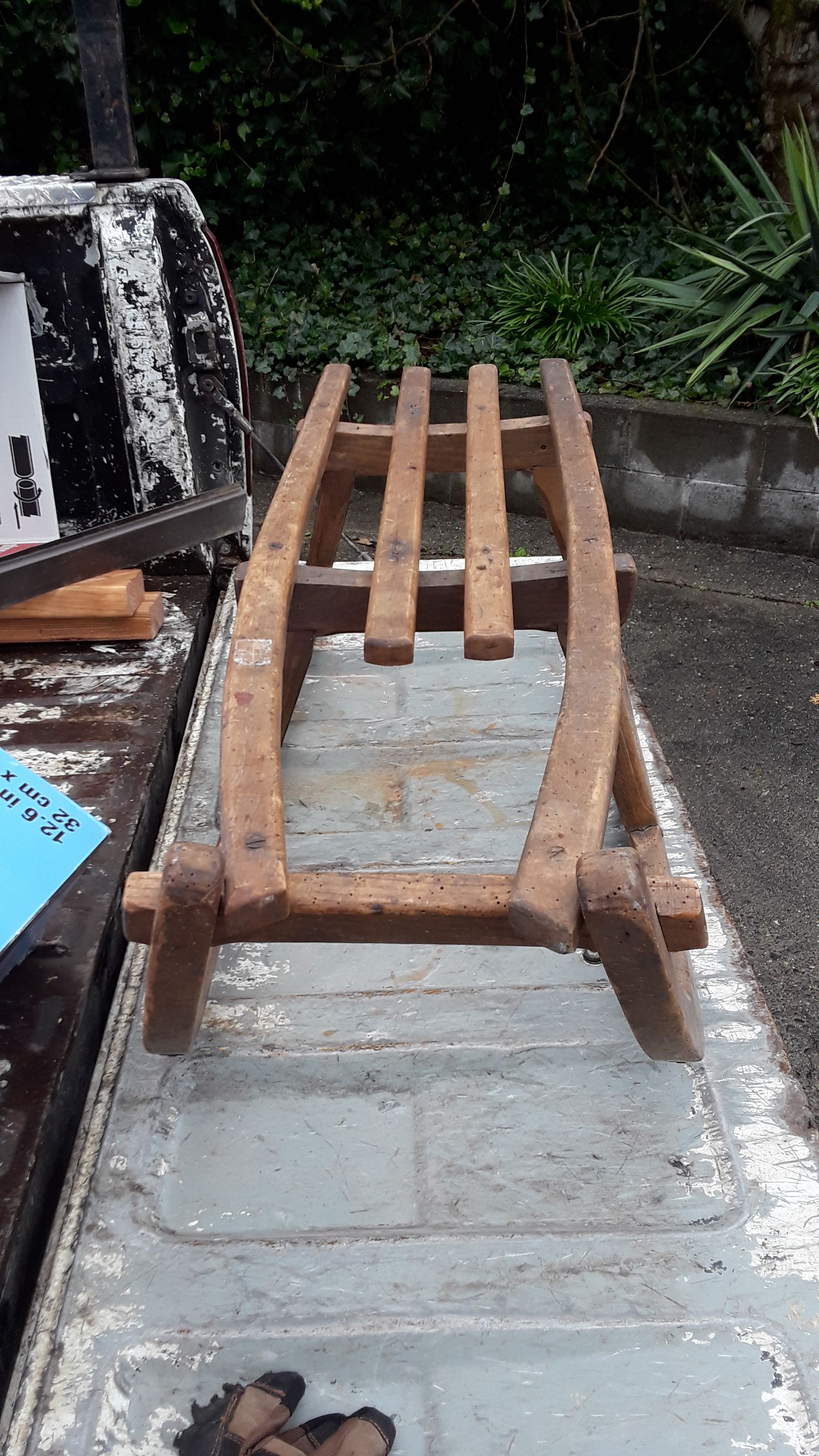 Antique wooden sled