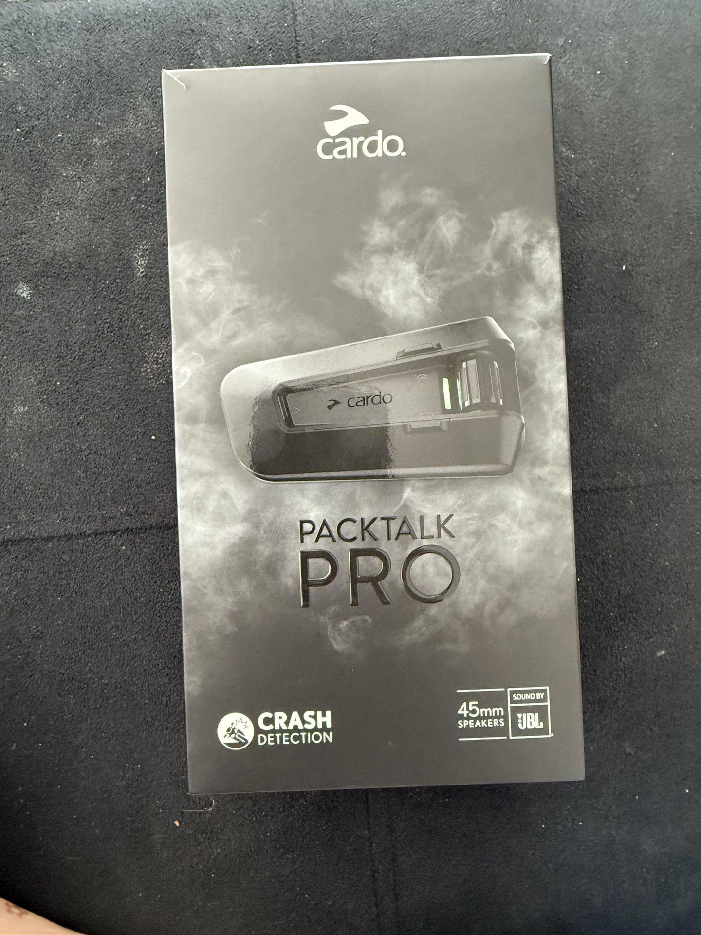 Cardo PACKTALK PRO Motorcycle Helmet Communication System Intercom, Crash Detection, Auto On/Off, Air Mount, 45mm Speakers