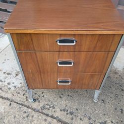 Mid Century Three Drawers Chest Cart