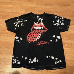 The Rolling Stones Spiked Tongue Bleached Shirt XL