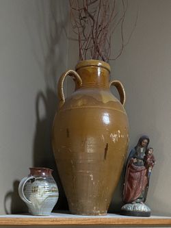 Vintage Italian Pottery Amphora Vase From Capua, Italy