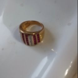 Mens Ring Size 7, Siver, Gold Plated