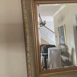 Large Gold Wood Mirror