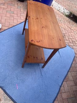 Brown entry table with drawer