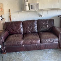 Brown Leather Couch 