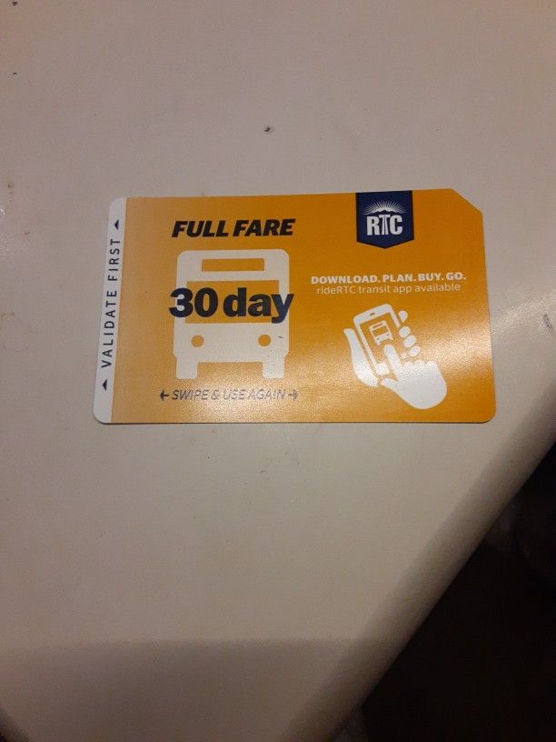 30 day full fare RTC PASS