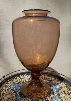 Rare Donghia Signed Italian Murano Aventurine Glass Vase