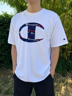 NEW Champion Men’s T-Shirt XL – White Logo Tee