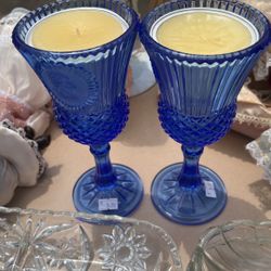 Blue Candle Holders 