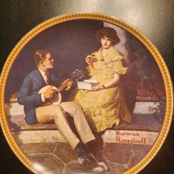 PONDERING ON THE PORCH-Norman Rockwell Collector Plate