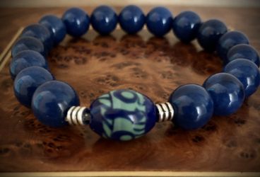 Bracelet Unisex Dyed Jade Blue