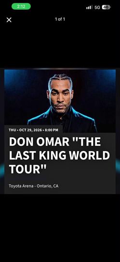 Don Omar The Last King World Tour Ticket
