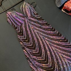 B Darlin Purple Sequin Dress